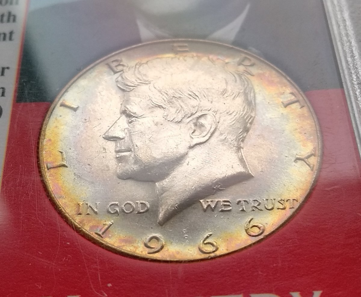 Rainbow-Toning-On-Kennedy-Half-Dollar-From-