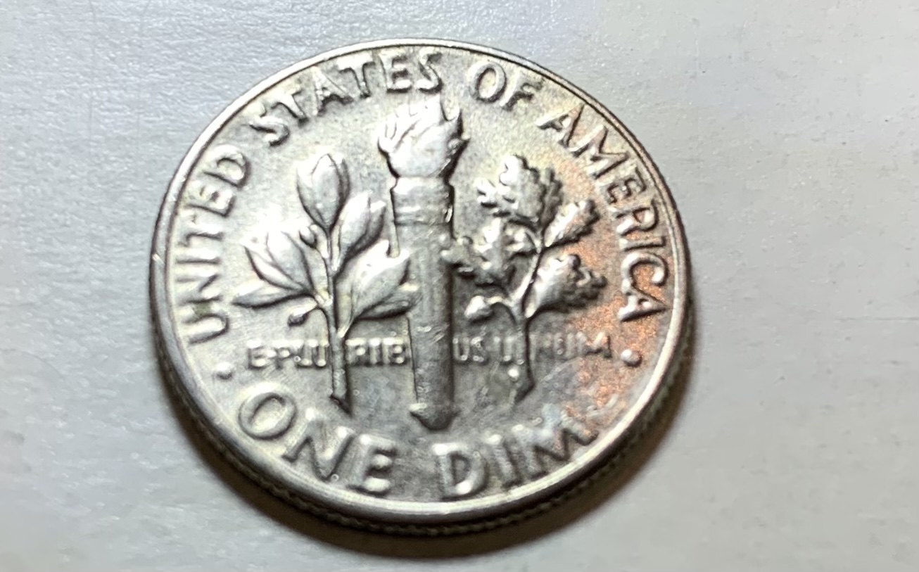 1980-D-Roosevelt-Dime-Very-Weak/Missing-'E'-On-Reverse