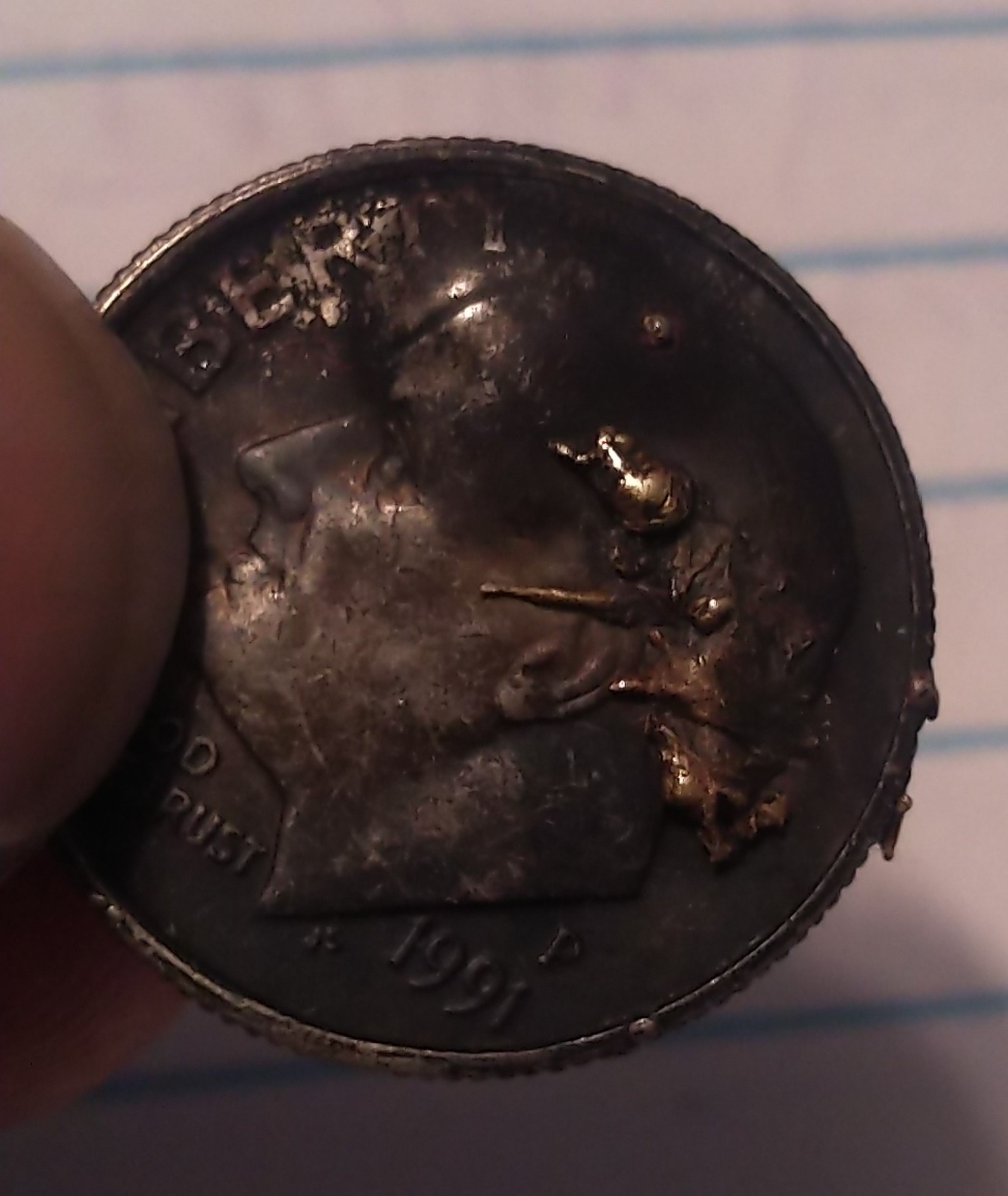 1991-P-Roosevelt-Dime-Looks-Like-Nothing-I've-Ever-Seen.-Help!!