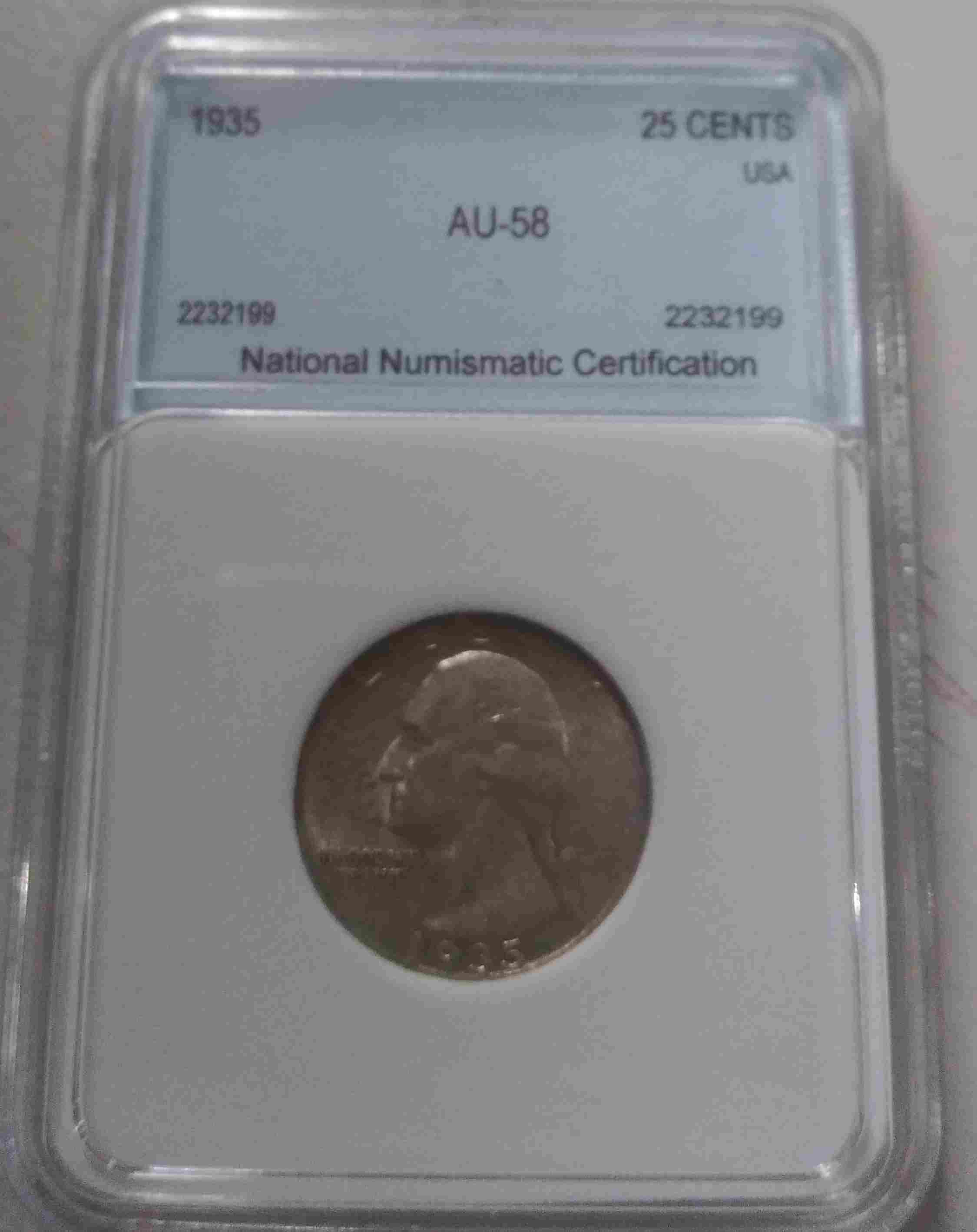1935-Quarter-Graded-AU-58-By-Ncc
