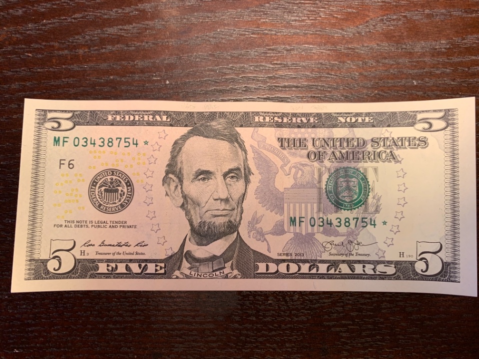 2013-$5-Star-Note.-320,000-Run,-Crisp