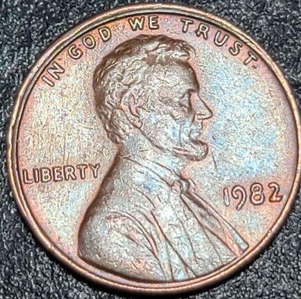 1982-Copper-Penny,-Rim-Error-And-Doubling