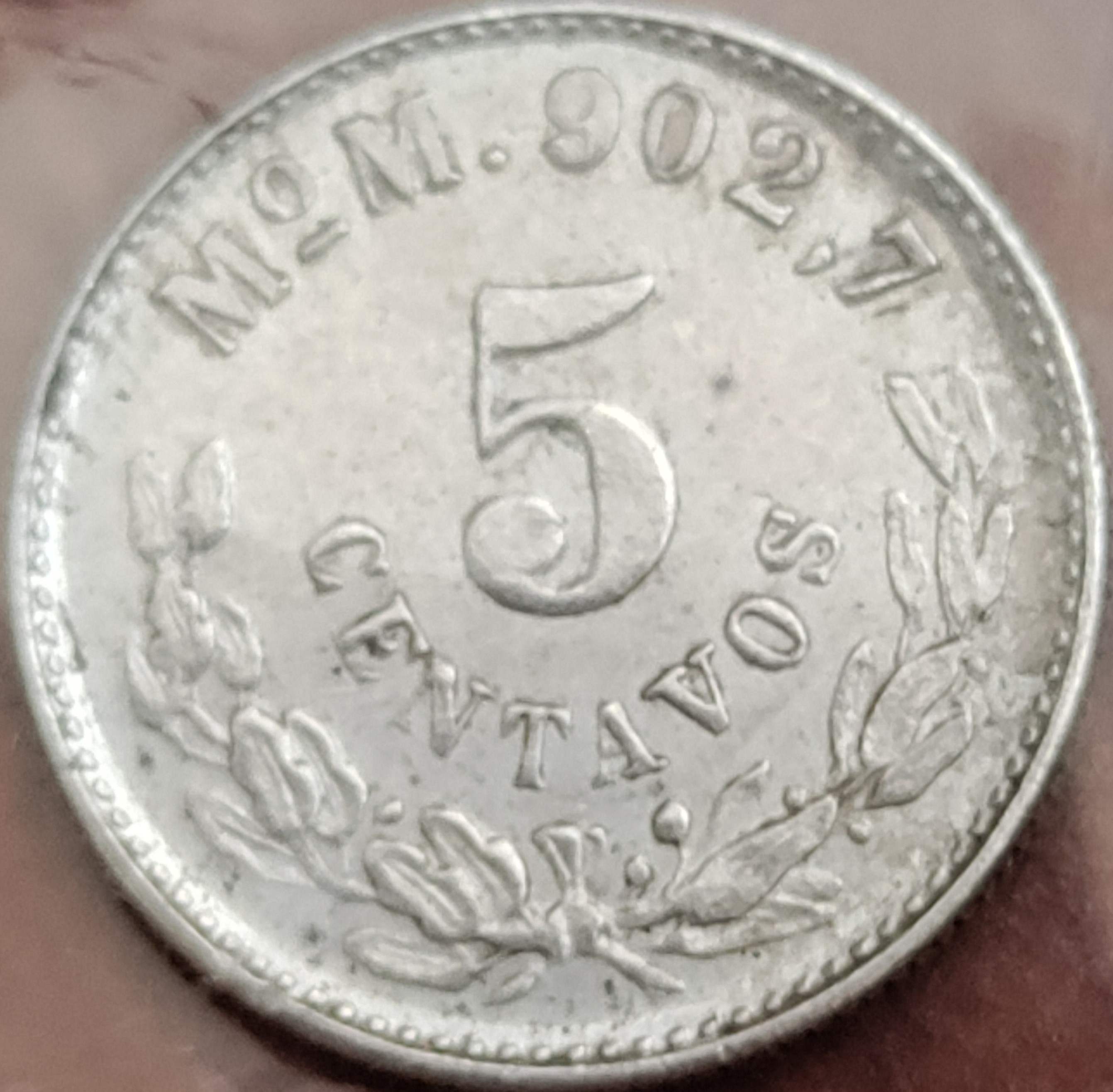 Silver-1903-5-Centavos-With-Doubling