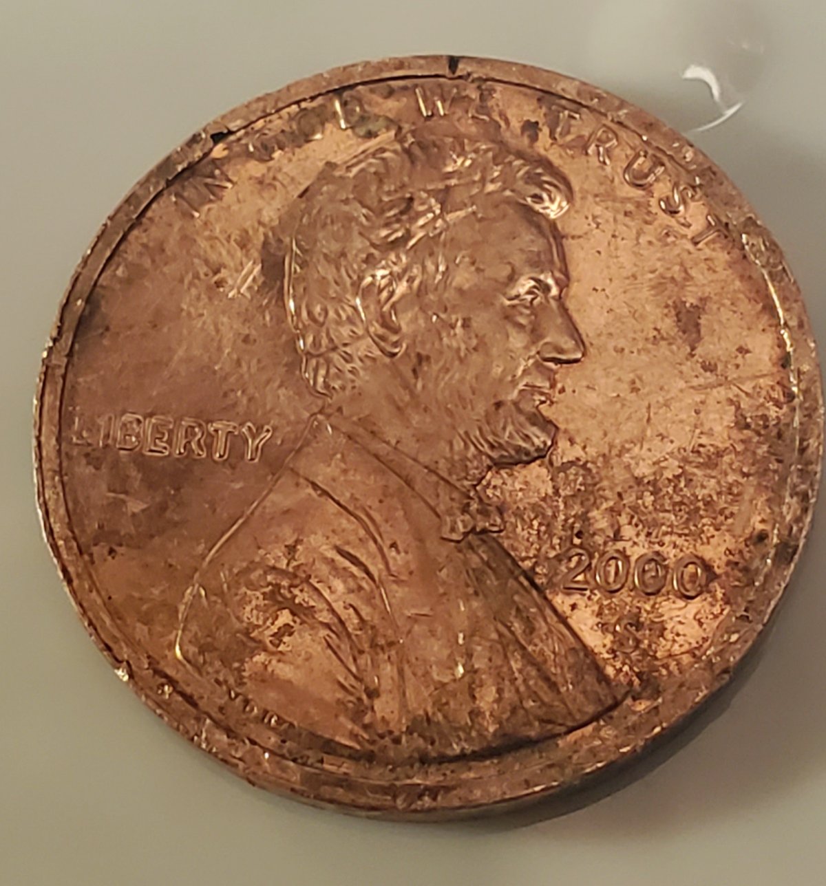 2000-S-Lincoln-Penny-With-Tons-Of-REV-Die-Cracks?