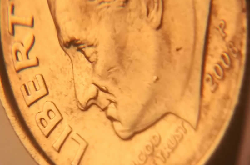 2004-P-Dime-With-Large-Raised-Die-Line-From-Rim-To-Back-Of-Ear
