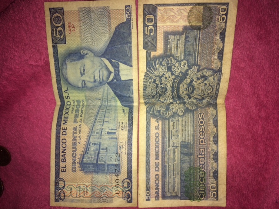 1981-50-Peso-Notes-And-Honduran-Note