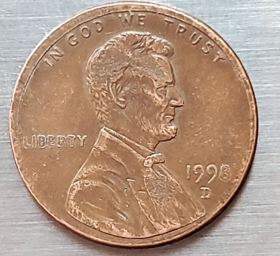 1998-D-Lincoln-Penny-With-Some-Odd-Lettering