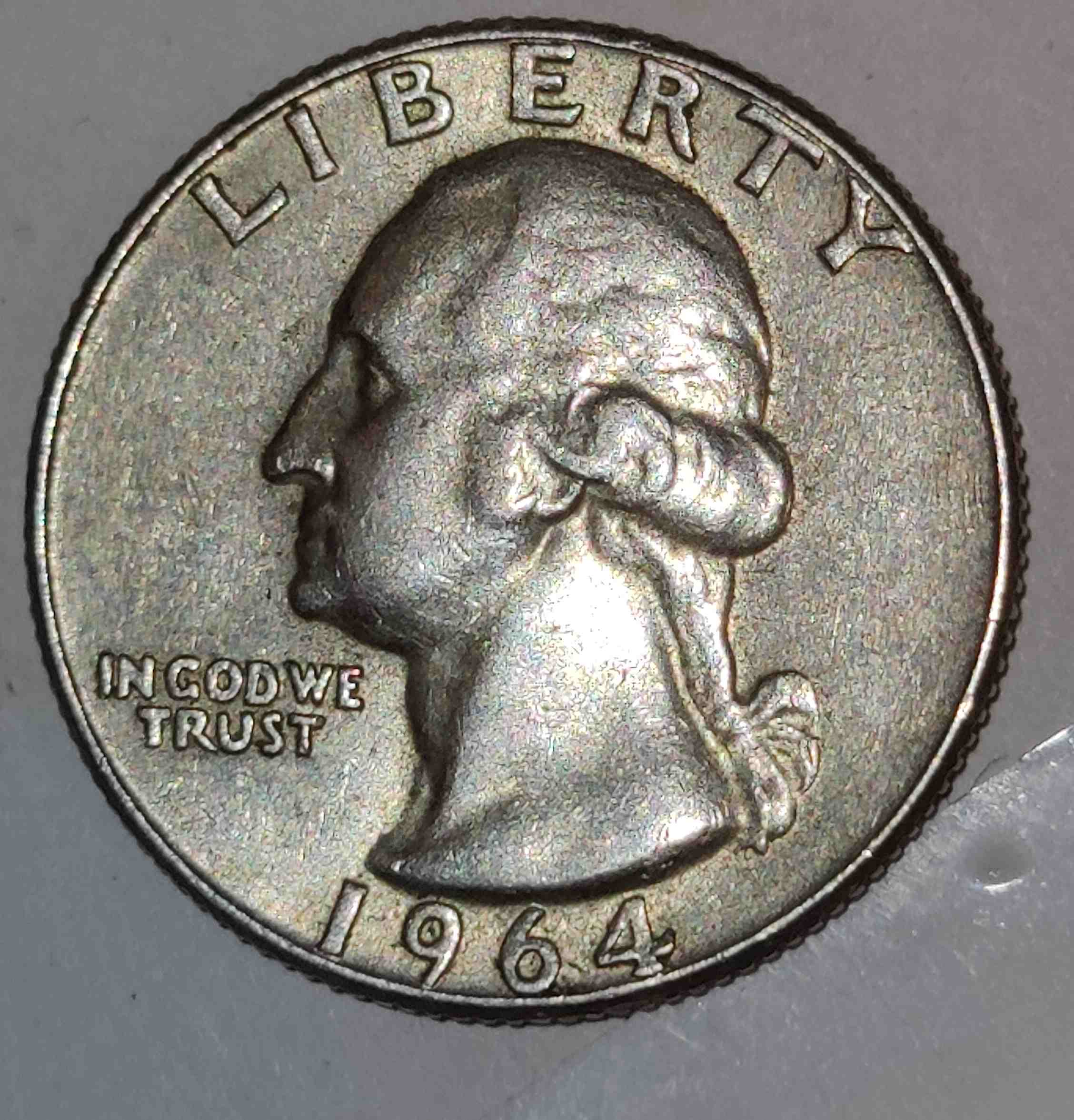 1964-Silver-Quarter-6.33g-How's-It's-Conditions?