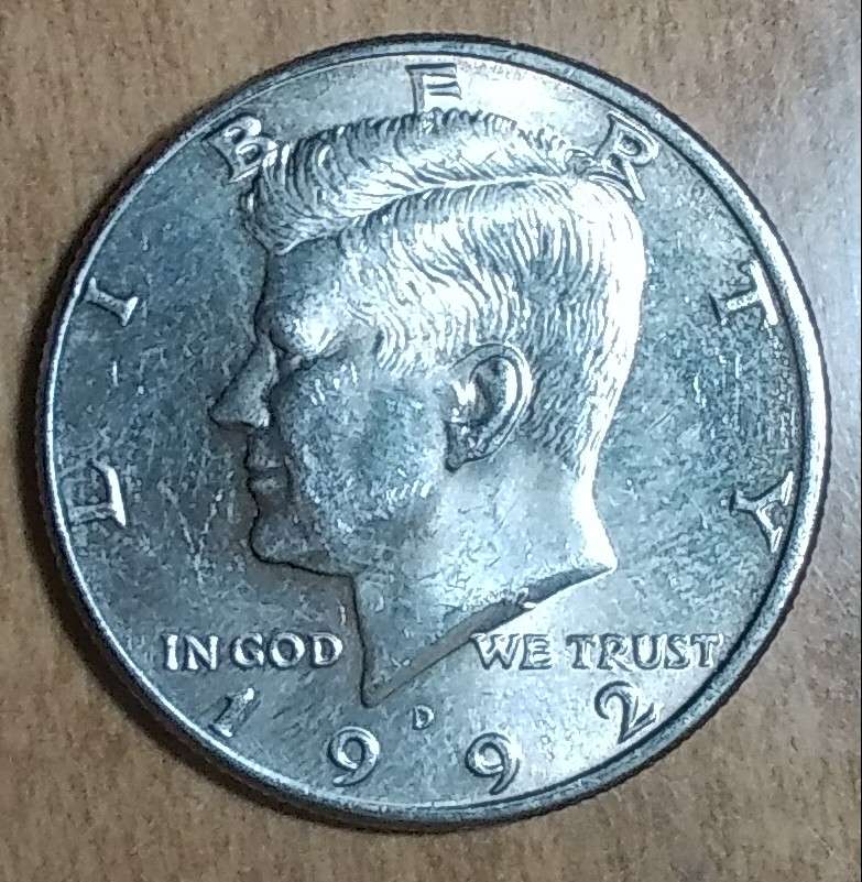 1992-D-Kennedy-Half-Dollar-Blue-Rainbow-Toner-Or-Grade