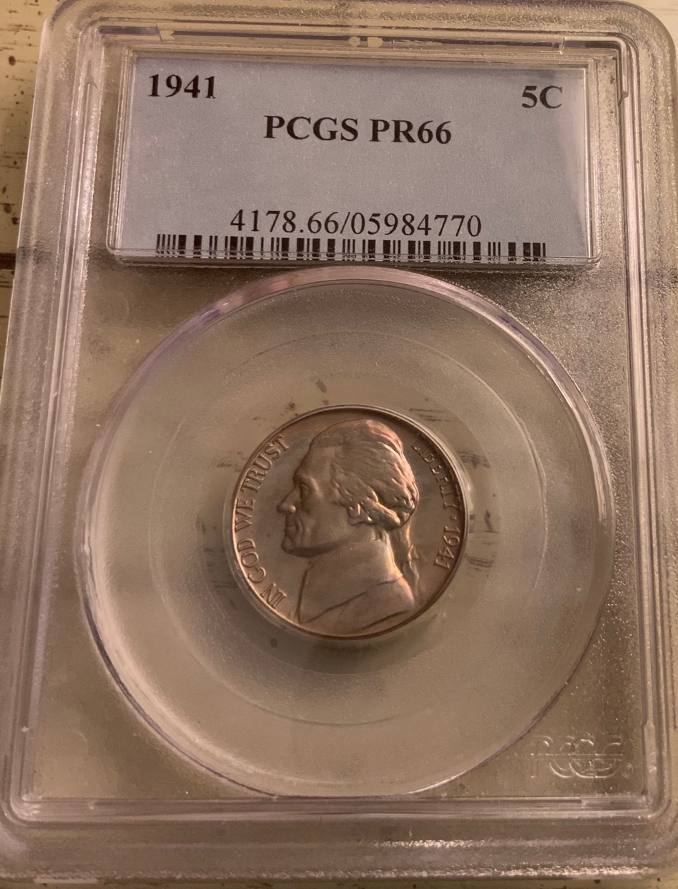Rainbow-Patina/Tenting-To-A-Jefferson-Nickel-From-The-1940-S