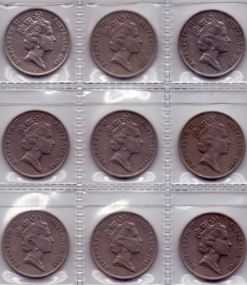 Finally-Completed-A-Full-Sheet-Of-1985-Ten-Cent-Coins-From-Circulation