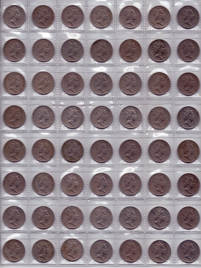 Finally-Completed-A-Full-Sheet-Of-1985-Ten-Cent-Coins-From-Circulation
