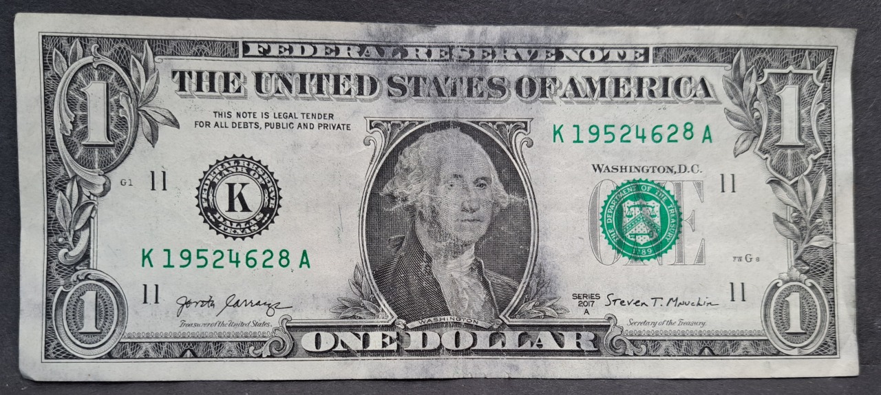 2017-One-Dollar-Bill-Ink-'Smudges'-On-Front