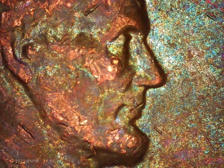 1969-D-Penny-Rainbow-Finish?-Floating-Roof?-No-FG?-Help-Identify-Guys?