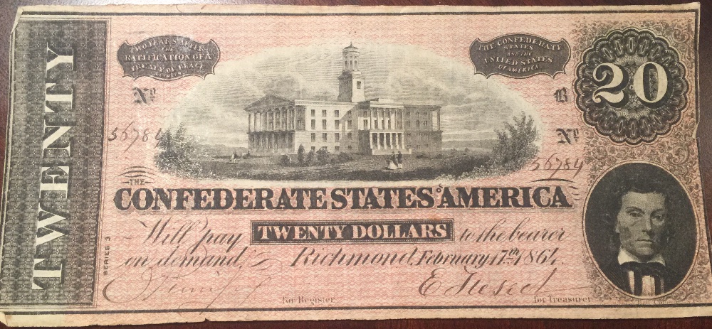 Confederate-$20-Note�-Richmond-VA-February-17,1864