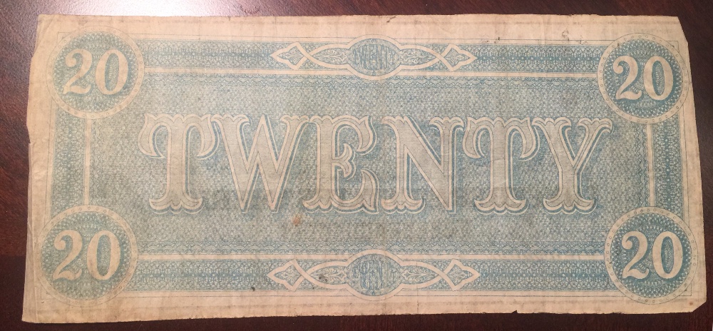 Confederate-$20-Note�-Richmond-VA-February-17,1864