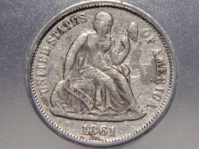 1861-S-Seated-Dime-VF-25-Details-Scratched