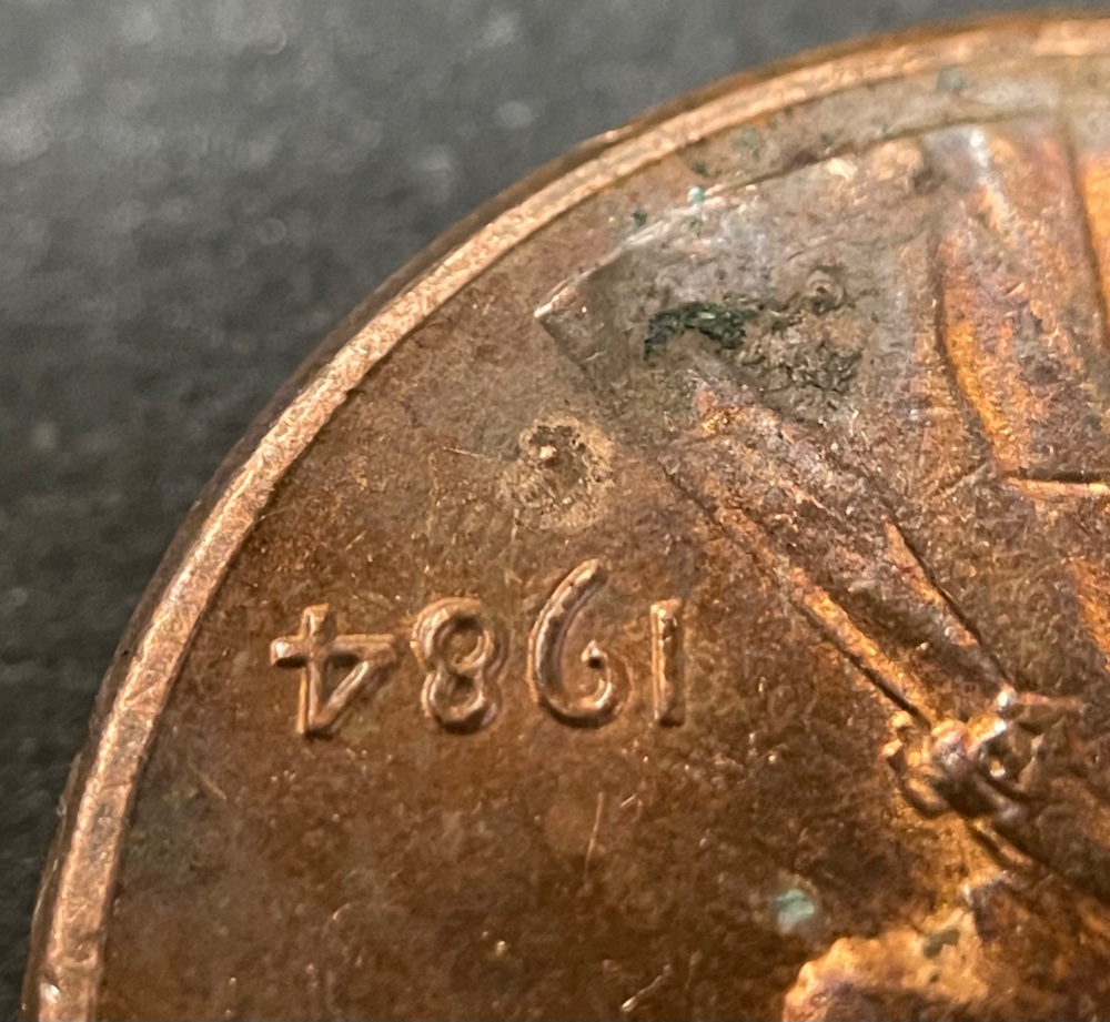 1984-D?-Penny---Strange-Mint-Mark,-Possible-Double-Die?