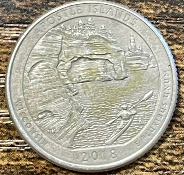 2018-P-Apostle-Islands-Quarter---Stripes-And-Partially-Orange/Brown