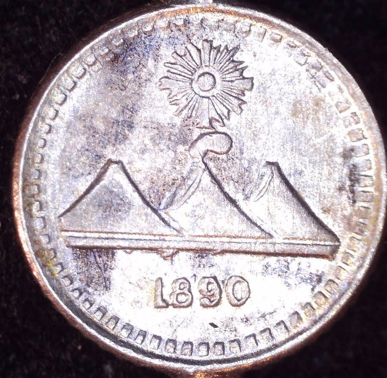 Guatemala-1890-1/4-Real-Coin-/-62-Coin-Chain-How-Would-I-Value-?