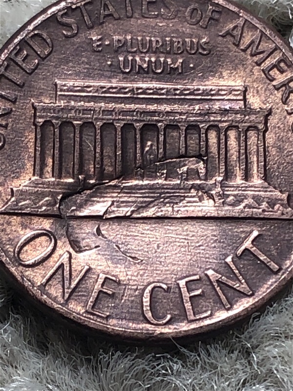 1984-Penny-With-Damage-And-Imprint