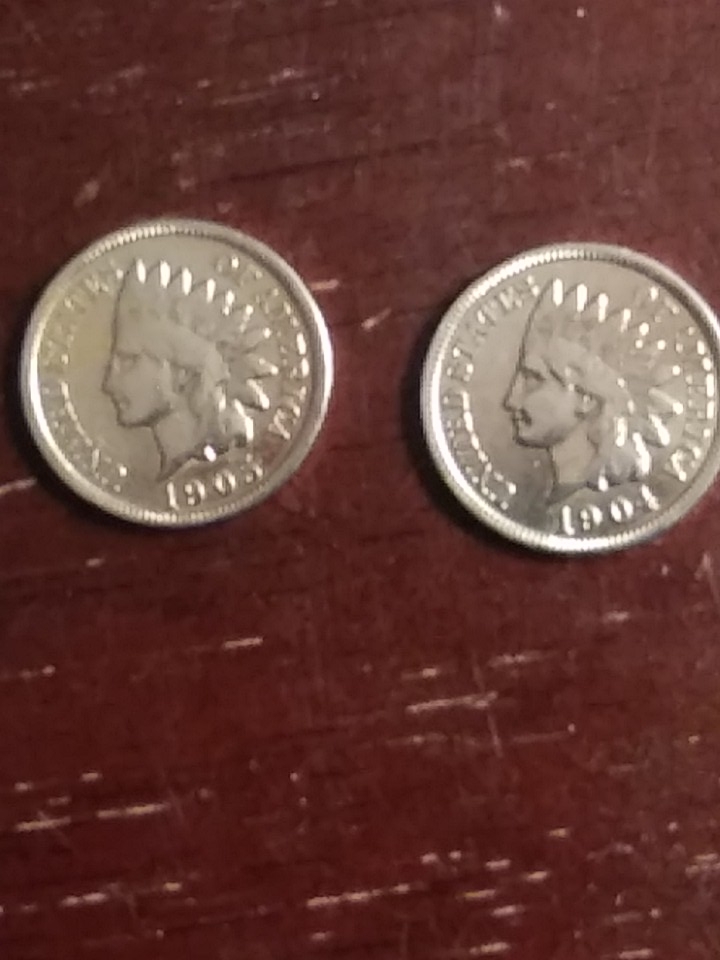 1904-And-1905-Indian-Head-1-Cent-Coins-For-Grading