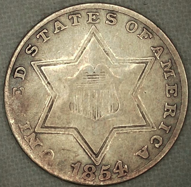 1854-Three-Cent-Silver-For-Grading-Please