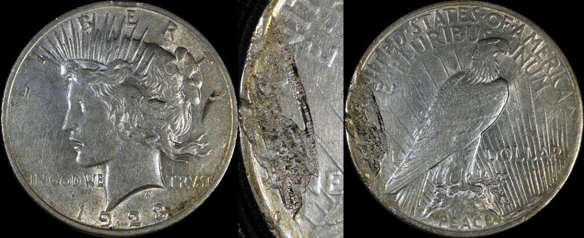 1923?--Peace-Dollar...deep-Lamanation-Error-On-Reverse.