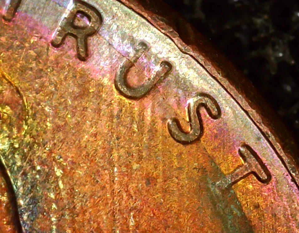 2013-D-Lincoln-Shield-Cent-With-Crazy-Toning-And-Texture.