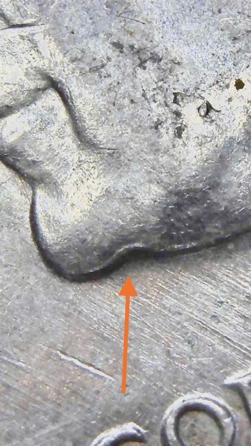 1966-P-Kennedy-Half-Dollar---Ear-And-Chin-Oddities