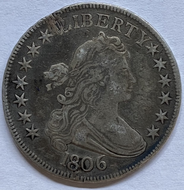 1806-Draped-Bust-Half---Pointed-6-W/Stem---Overton-118A