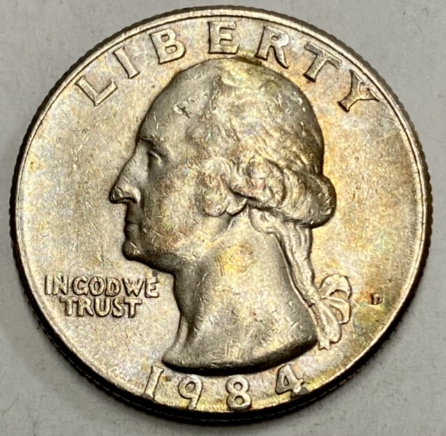1984-D-Washington-Quarter---Misaligned-Die/-Date-On-Rim