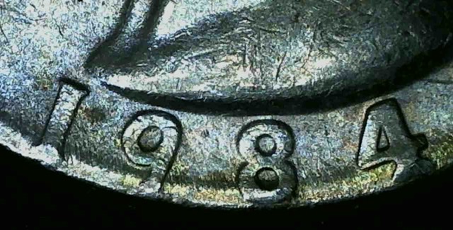 1984-D-Washington-Quarter---Misaligned-Die/-Date-On-Rim