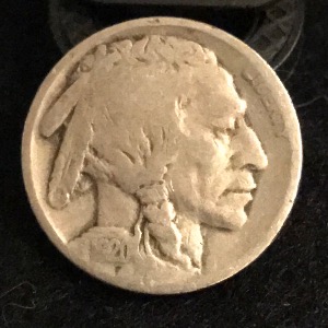 1920-Buffalo-Nickel,-Extra-Metal-Over-Buffalo