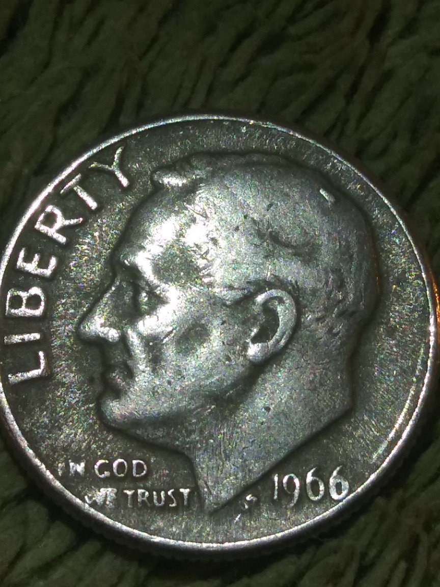 1966-Dime-Extra-Metal-On-Obv.-And-A-Streak-Appears-From-T-In-State-To-A-In