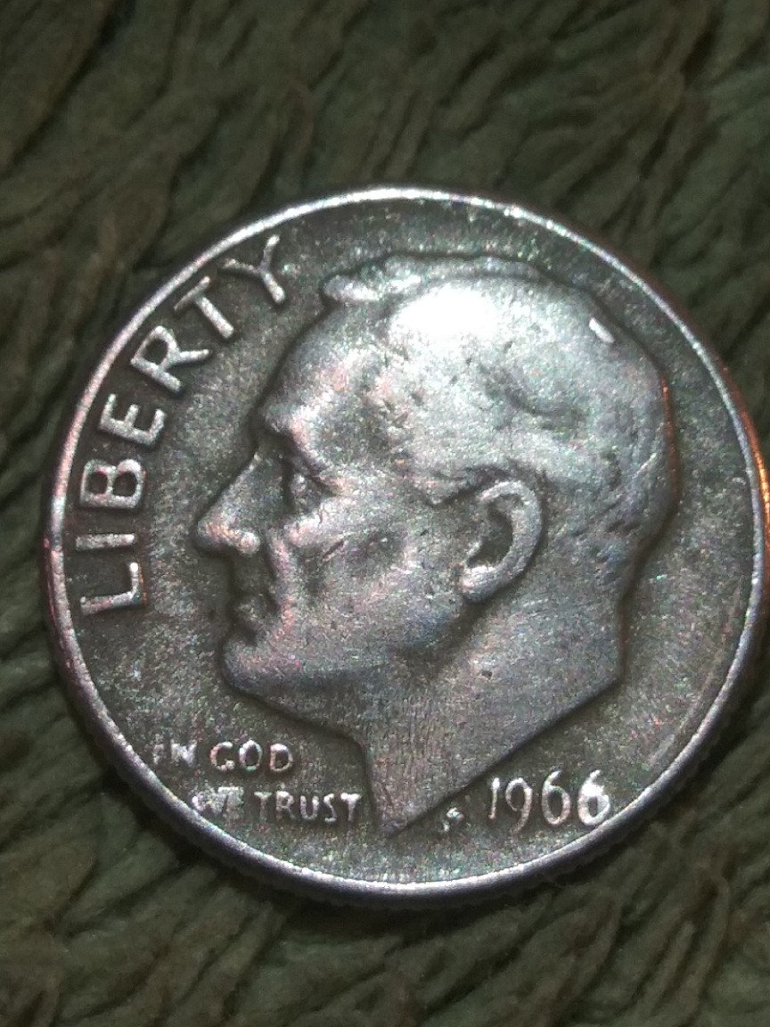 1966-Dime-Extra-Metal-On-Obv.-And-A-Streak-Appears-From-T-In-State-To-A-In