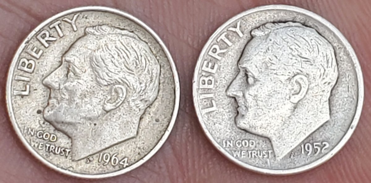 1952-D-And-1964-Silver-Dimes