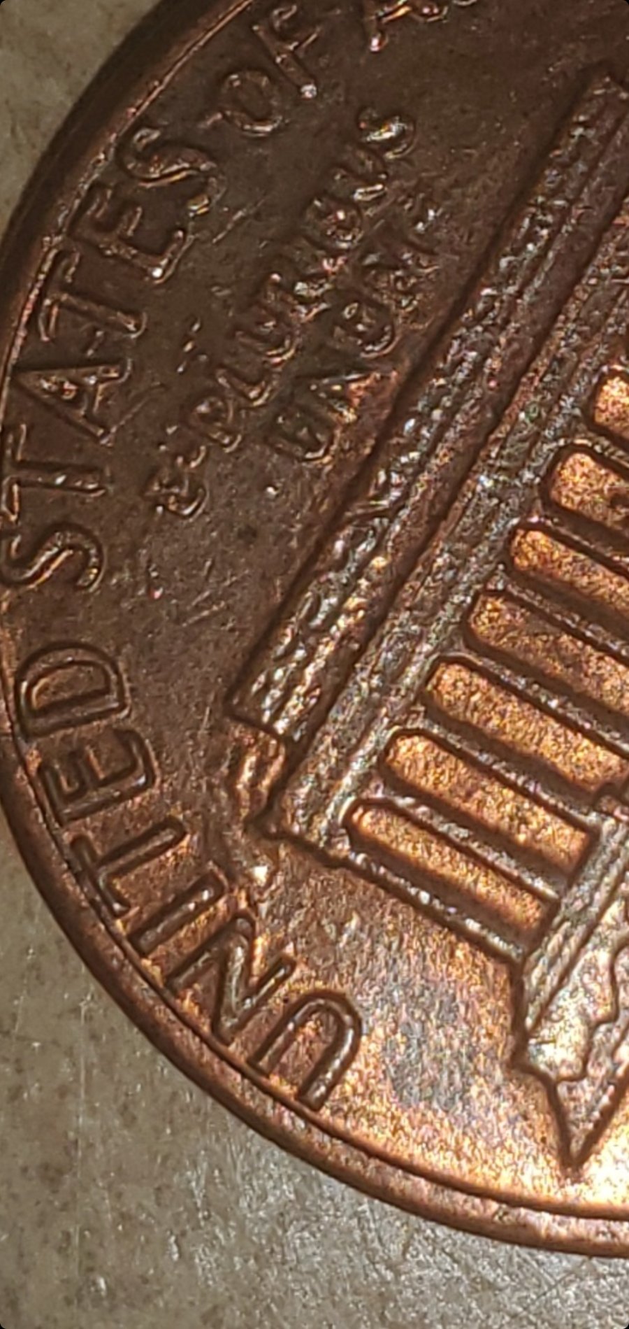 1985-Lincoln-Cent-.possible-Die-Clash-On-Reverse?