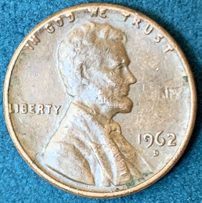 1962-D-Penny-Unique-Marks-/-Error