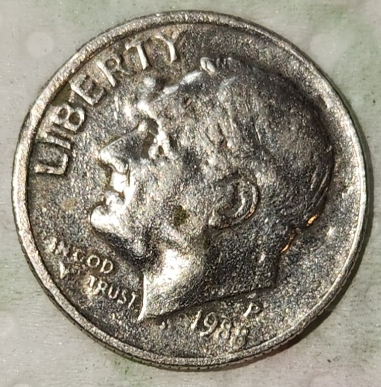 1988-P-Roosevelt-Dime.-Something-Underneath-The-Clad-Layer?