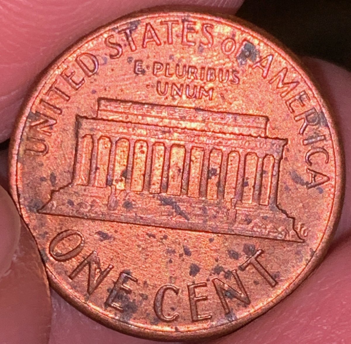 1986-Lincoln-Penny-Large-Cud?-On-'One'-Reverse