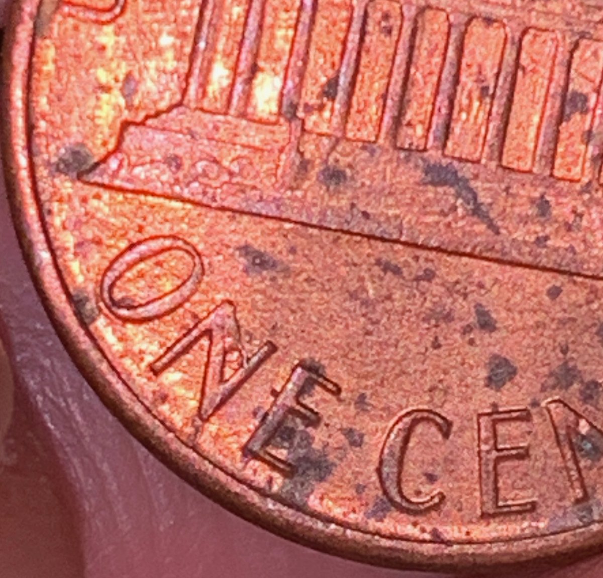1986-Lincoln-Penny-Large-Cud?-On-'One'-Reverse