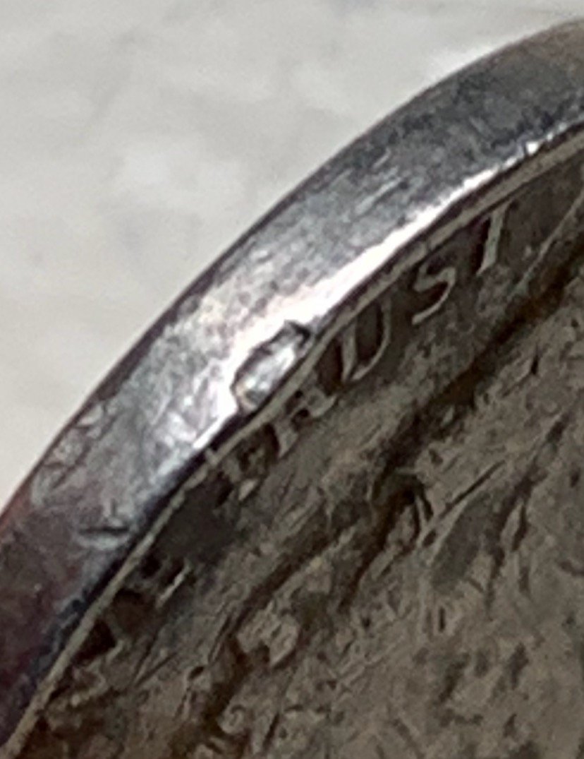 1974-Nickel-Die-Chips-And-Something-Like-A-Cud-On-Lower-Rim,-Unsure