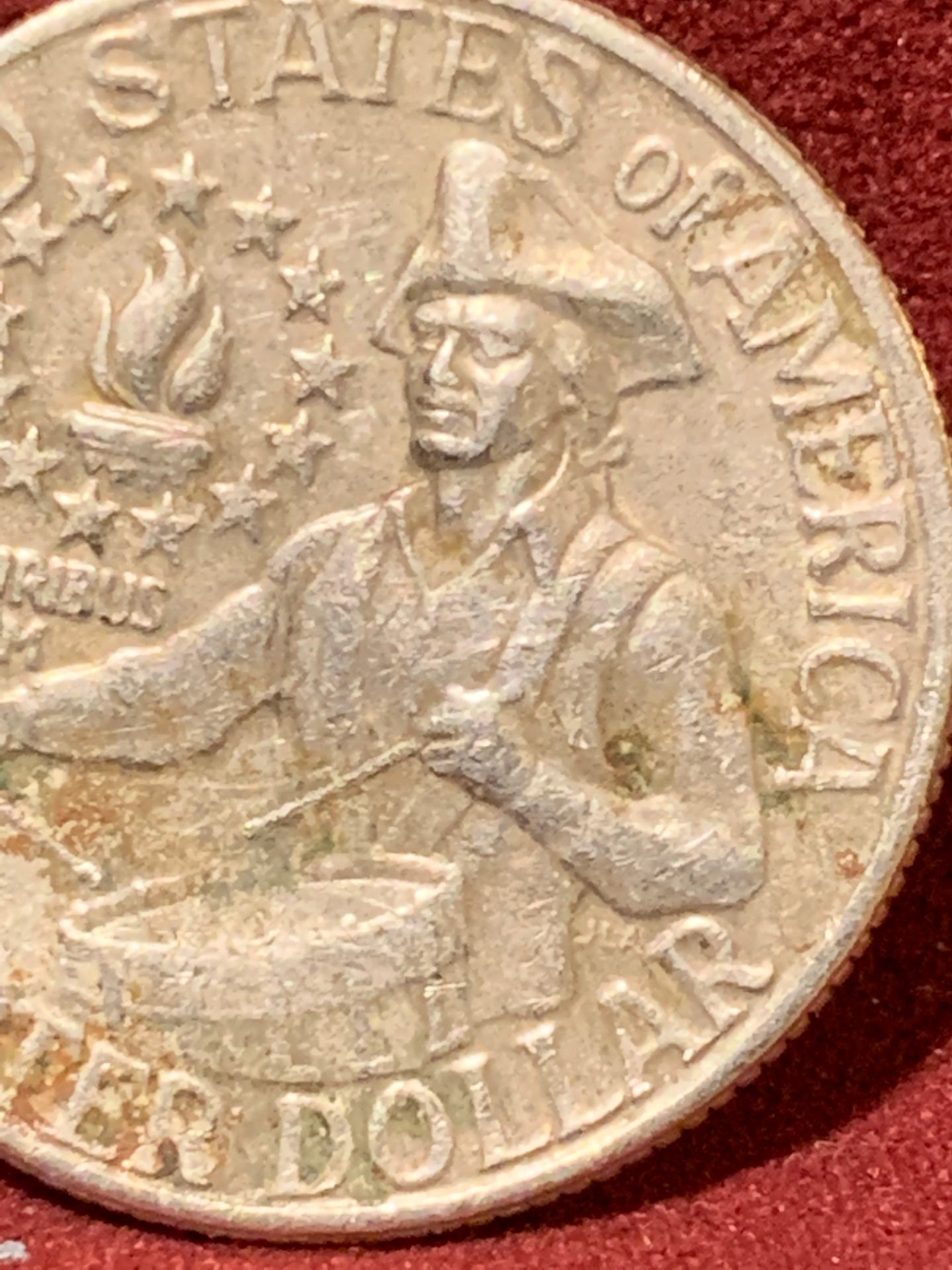 1976-Bicentennial-Quarter,-Badly-Battered.-Is-It-Damaged-From-The-Mint-Or-Old-Age?