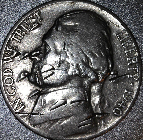 Interesting-Pm-Damage-On-A-1940-Nickel