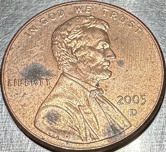 2013-D-Lincoln-Shield-Cent-Nice-Toning-And-Black-Spots-On-Reverse?