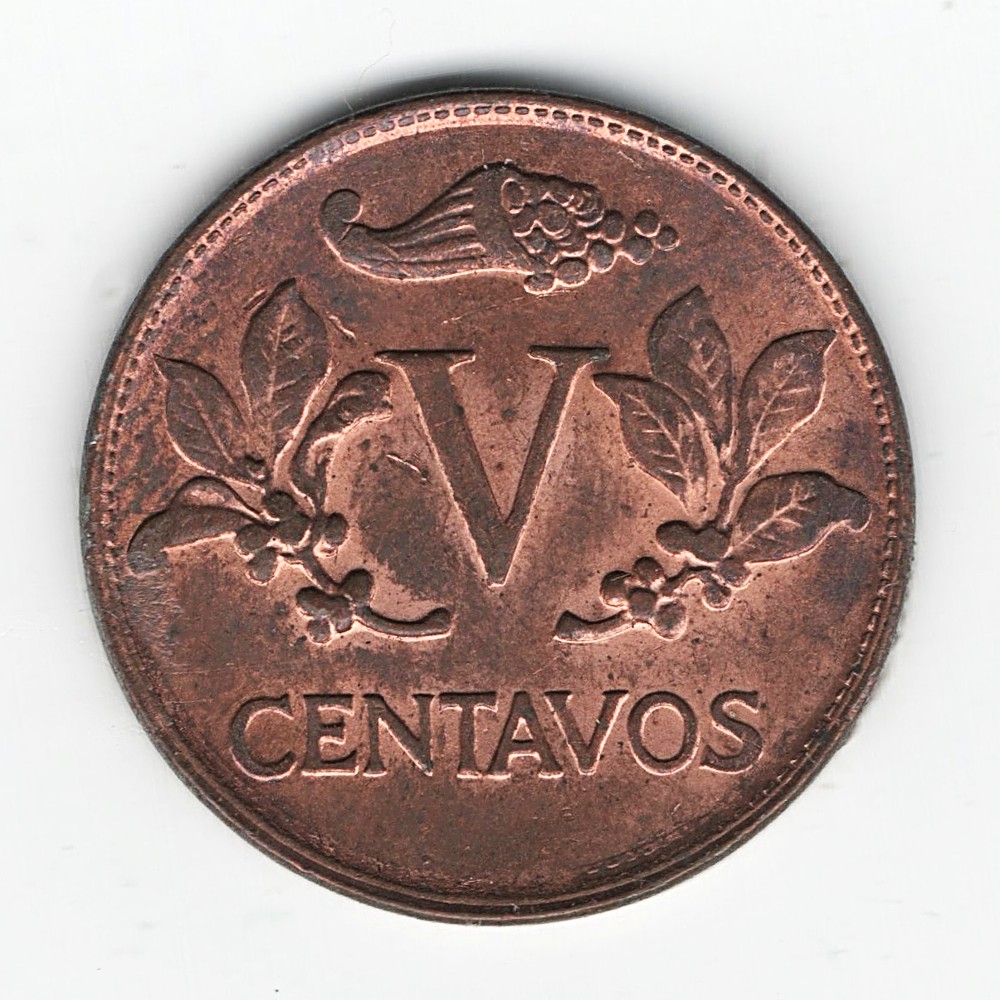 Colombian-Coin-5-Centavos-1974-4/4-Left
