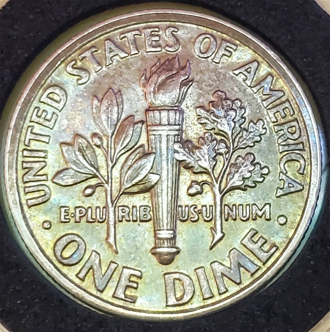 1999-P-Dime-With-Gold-Toned-Reverse-Planchet-Error?