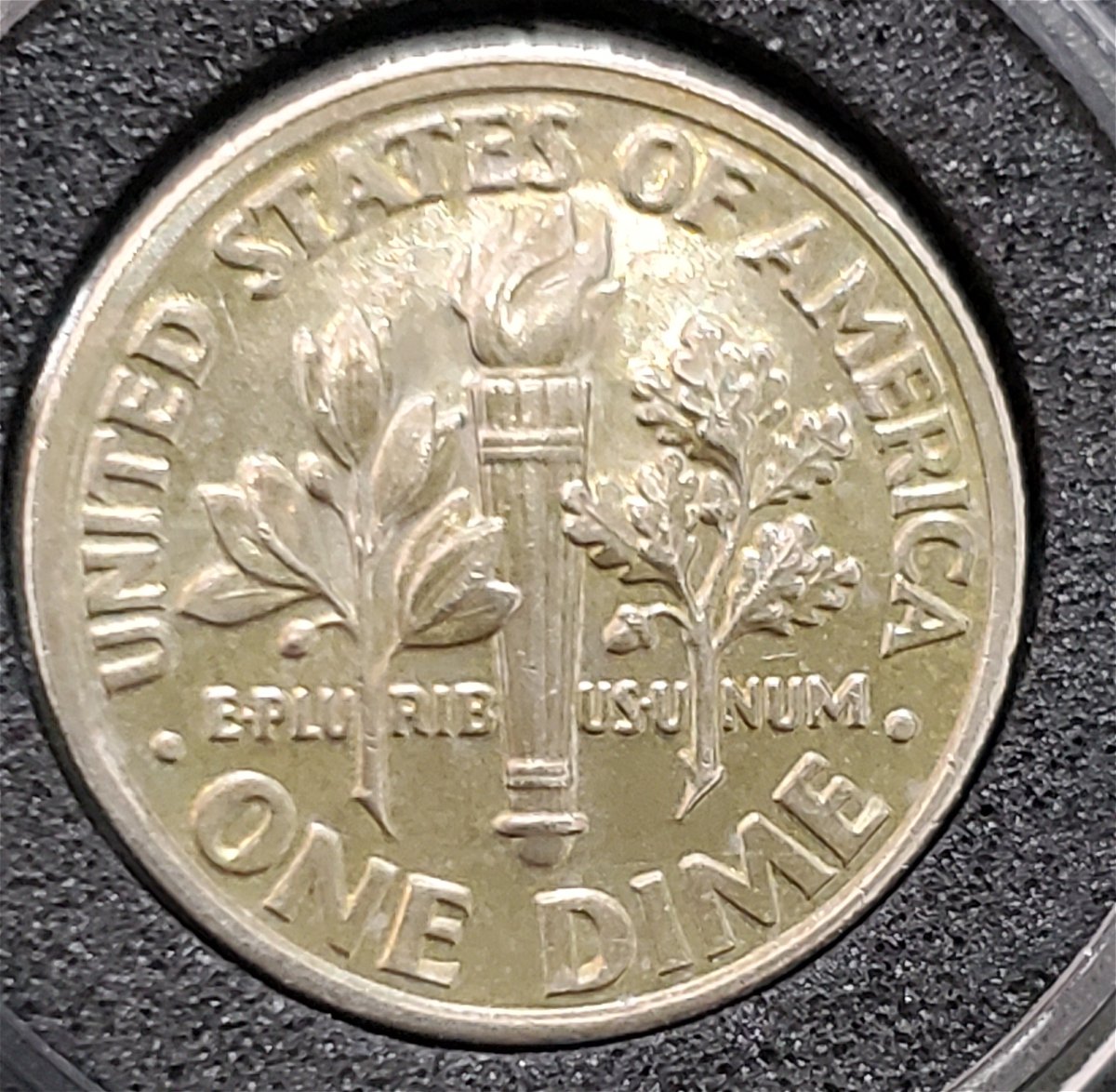 1999-P-Dime-With-Gold-Toned-Reverse-Planchet-Error?