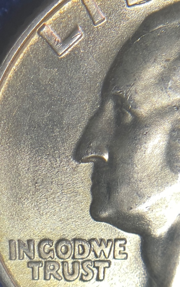 1956-P-Quarter---Die-Crack-Left-Wing/Washingtons-Forehead-And-Die-Chip-On-W